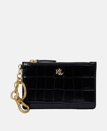 Leather card case and keychain set