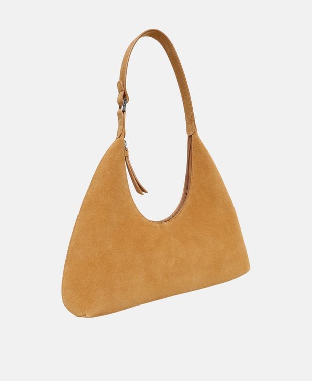 BY FAR 가죽 숄더백 앰버
