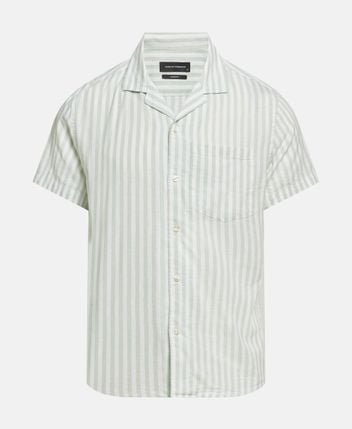Linen-blend short sleeved shirt Giles Bowling