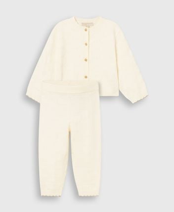 Cardigan and knitted pants set