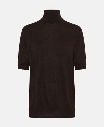 Cashmere short-sleeved pullover