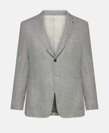 Linen-blend suit jacket