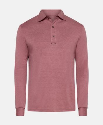 Silk-blend polo shirt