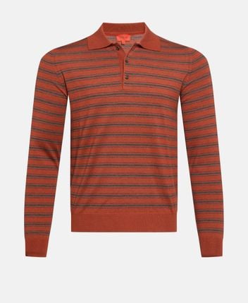 Wool-blend knitted polo shirt