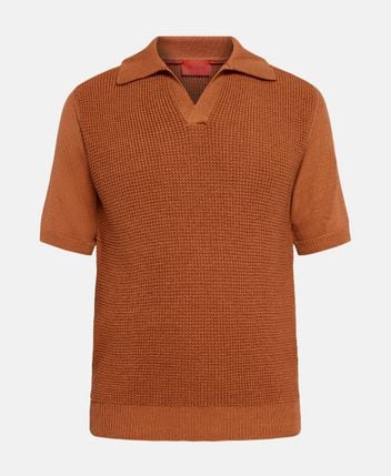 Silk-blend polo shirt