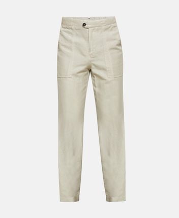 Linen-blend trousers Military