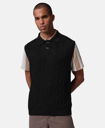 Wool-blend knitted polo shirt