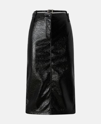 Leather-look midiskirt