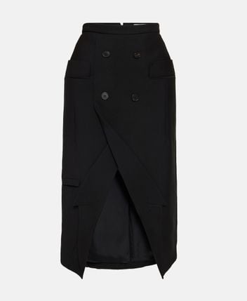 Silk-blend skirt