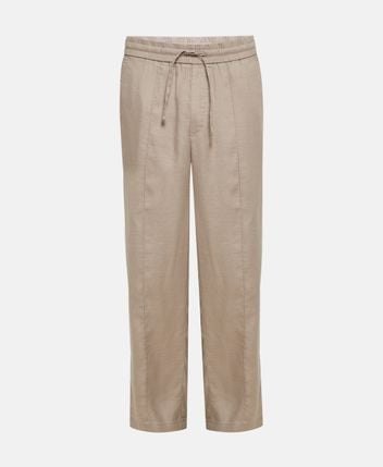 Linen-blend trousers