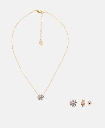 Necklace and ear studs set Daisy