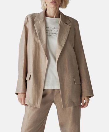 Linen-blend blazer