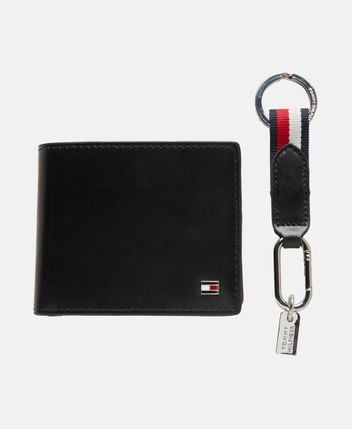 Leather wallet and card case set