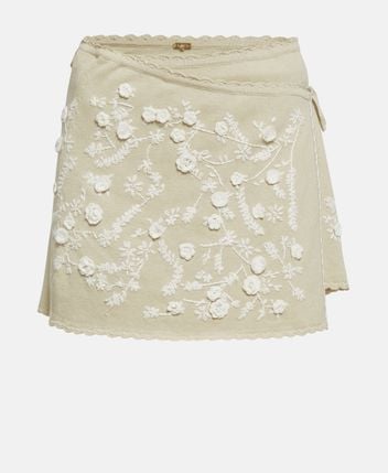 Linen-blend skirt