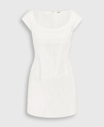 Linen-blend dress