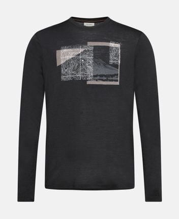Wool long-sleeved top