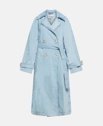 Denim trench coat