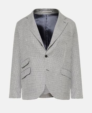 Linen-blend suit jacket