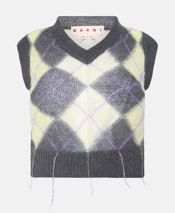 Wool-blend sleeveless pullover