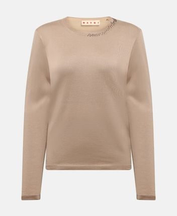 Wool-silk blend pullover