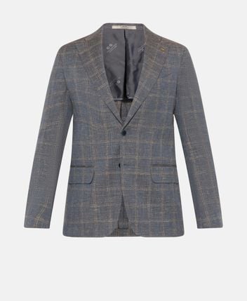 Linen-blend suit jacket