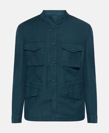 Linen-blend transitional jacket