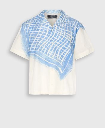 Linen-blend short sleeved shirt