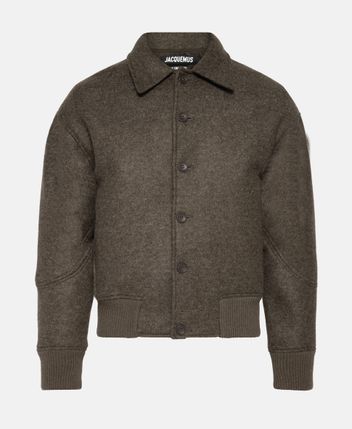 Wool-blend bomber jacket
