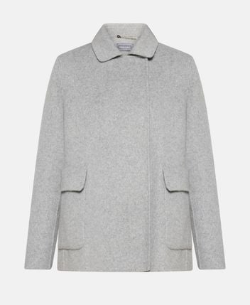 Wool-blend short coat