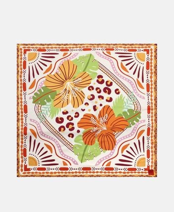 Silk square scarf Tropical