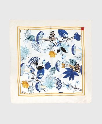 Silk square scarf Mushroom