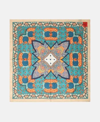 Silk square scarf Geometric Paisley