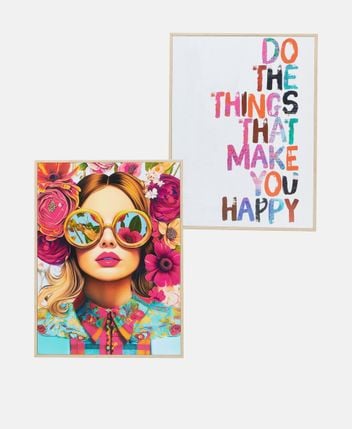 Framed pictures, set of 2 Happy Girl