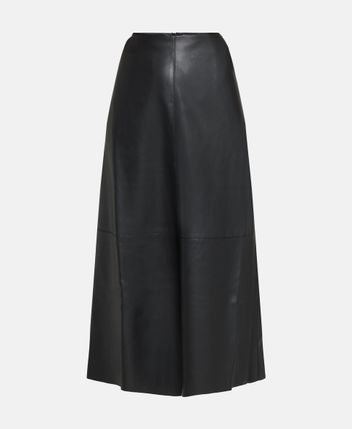 Leather-look midiskirt