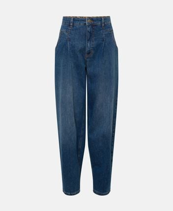 Jeans with pleats