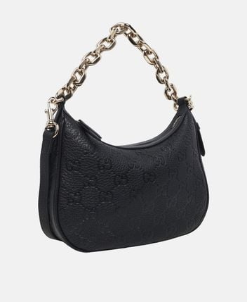 Leather shoulder bag GG Emblem