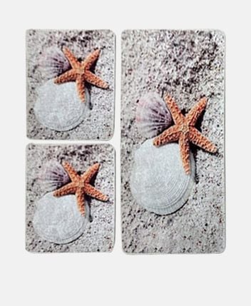Bath mat set Starfish