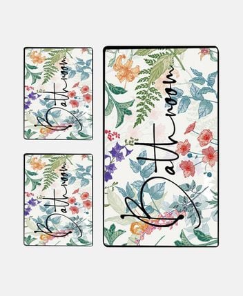 Bath mat set Green In Flower