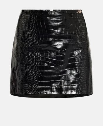 Leather mini-skirt