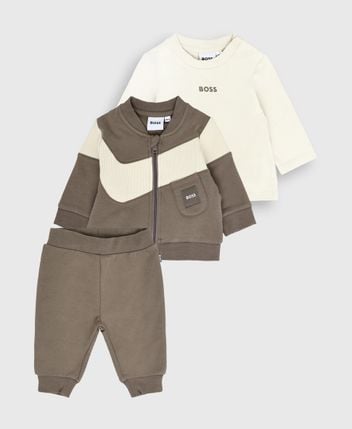 Jacket, long-sleeved top and trousers set