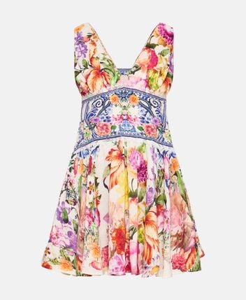 Linen-blend dress