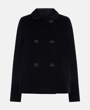 Wool-blend short coat