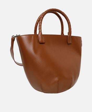 Leather shopper Basket
