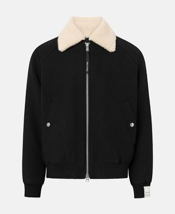 Wool-blend bomber jacket