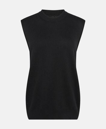 Cashmere-blend sleeveless pullover