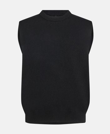Wool-blend sleeveless pullover