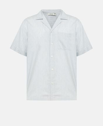 Linen-blend short sleeved shirt