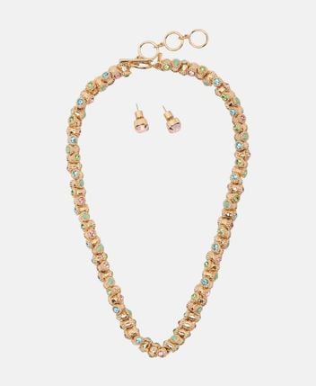 Necklace and ear studs set
