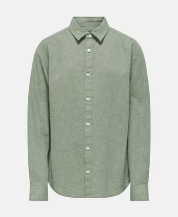 Linen-blend long-sleeved shirt - regular fit Osjcaiden