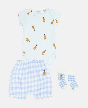 Body, trousers and socks set Vichy